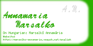 annamaria marsalko business card